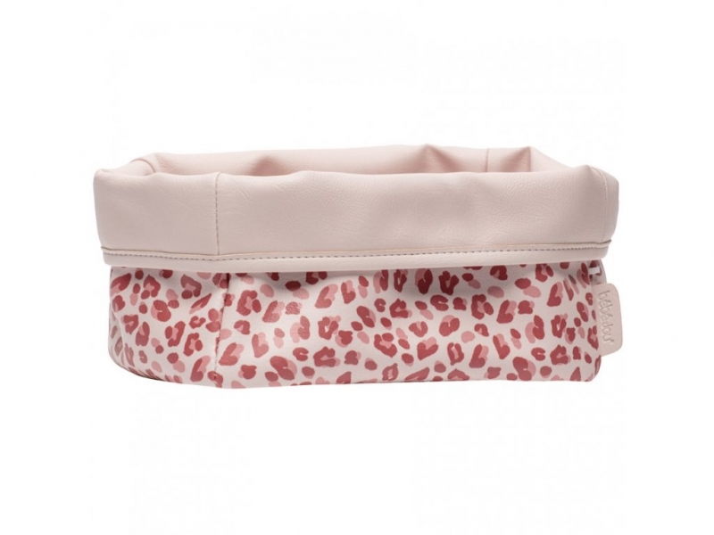 Bébé Jou Textilní košík na kojenecké potřeby-Leopard Pink
