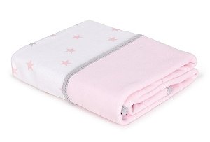 Ceba Baby Žerzej oboustranná deka 90x100cm-Medium Stars and Pink