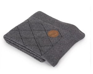 Ceba Baby pletená deka rozety 90x90-tmavě šedá vzor