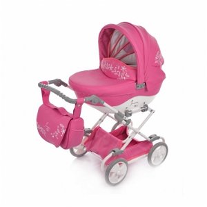 Junama Mini - kočárek pro panenky-06 růžová