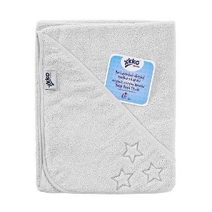 Kikko XKKO organic BIO bavlněný froté ručník s kapucí 90x90-White stars