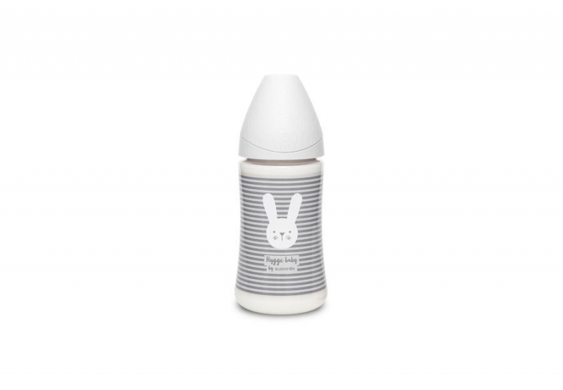 Suavinex HYGGE Premium láhev 270ml 3P-proužka šedá