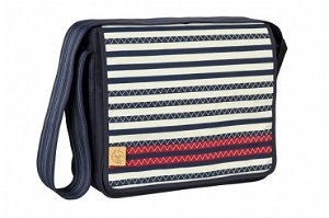 Lässig Casual Messenger Bag - taška na kočárek-Striped Zigzag Navy