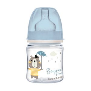 Canpol babies lahev se širokým hrdlem BONJOUR PARIS 120ml-modrá