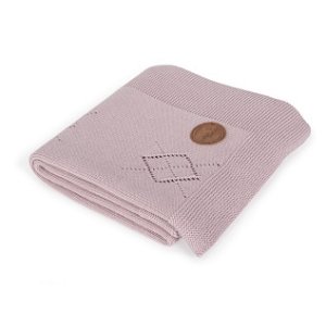 Ceba Baby pletená deka rozety 90x90-růžová