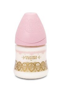 Suavinex PREMIUM Couture láhev 150ml silikon-růžová