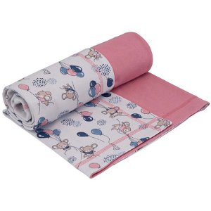 Esito letní dětská deka dvojitá bavlna Myšky-růžová
