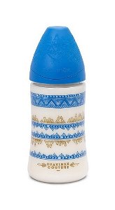 Suavinex PREMIUM Couture láhev 270ml silikon-tmavě modrá