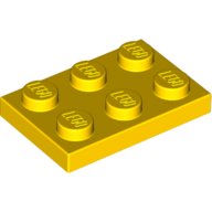 Lego kostka 2x3 žlutá
