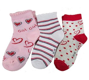 Dívčí ponožky zkrácené výšky Sockswear 3 páry (56517), vel. 27-30, Růžová