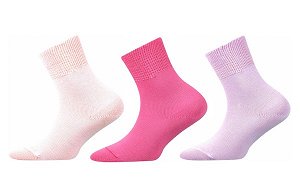 Dětské ponožky Romsek 100% bavna, 3 páry (Ro8877), vel. 24-26, růžovo-fialová