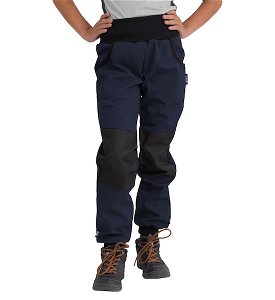 Unuo, Dětské softshellové kalhoty s fleecem Street Strong, Tm. Modročerná Velikost: 98/104, vel. 146/152