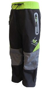 Dětské zateplené softhellové kalhoty Kugo (HK2621M), vel. 86, černo-zelená