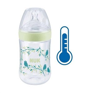 Skleněná kojenecká láhev NUK New Classic 240 ml modrá, Zelená