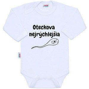 Body s potiskem New Baby Oteckova najrýchlejšia, vel. 80 (9-12m), Bílá