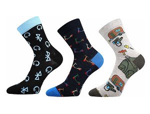 Ponožky Boma, 3 páry (Zoo5455), vel. 20-24, barevná