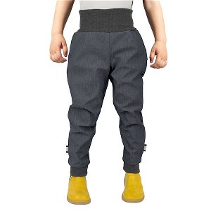 Unuo, Batolecí softshellové kalhoty s fleecem Street, Žíhaná Antracitová Velikost: 80/86, vel. 80/86