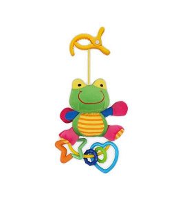 Plyšová hračka s chrastítkem Baby Mix žabka, Zelená