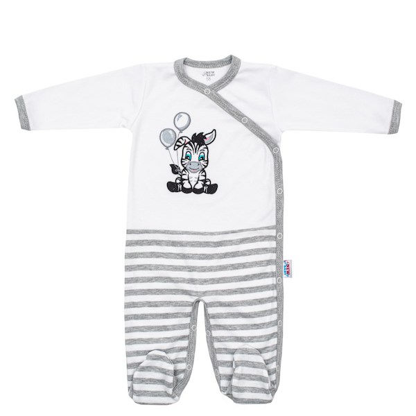 Kojenecký bavlněný overal New Baby Zebra exclusive, vel. 80 (9-12m), Bílá