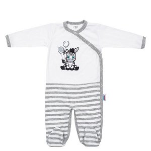 Kojenecký bavlněný overal New Baby Zebra exclusive, vel. 80 (9-12m), Bílá