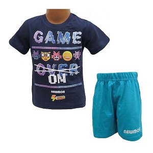 Letní komplet, pyžamo Game over (em003), vel. 104, modro-modrá