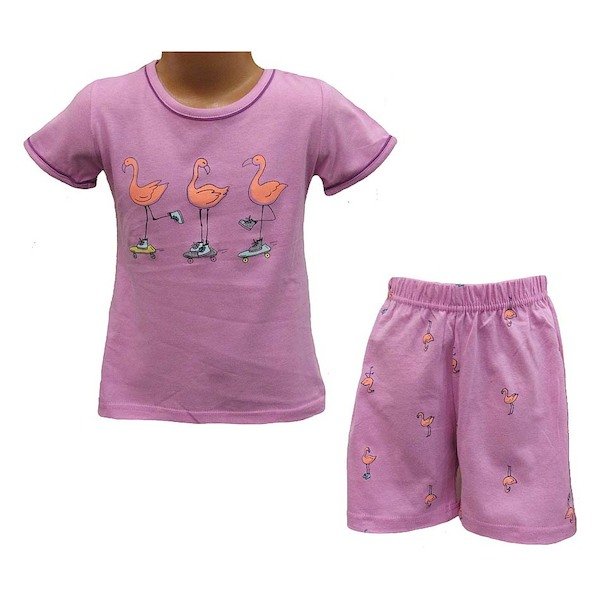 Dívčí letní pyžamo, komplet Wolf (S2265), vel. 98, Růžová