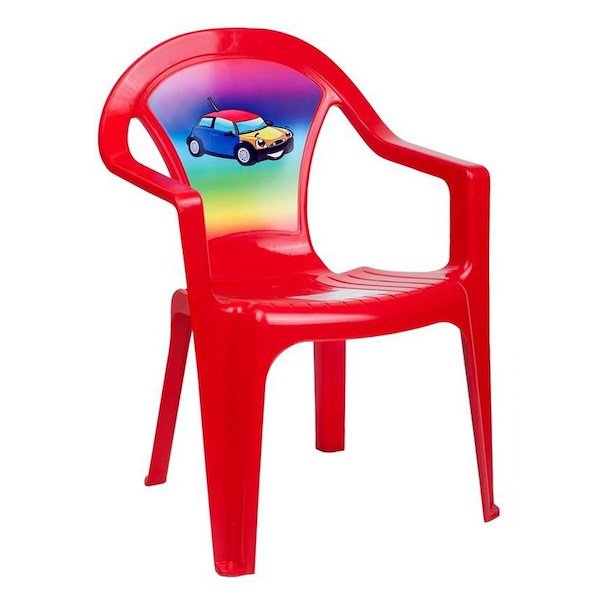 Dětský zahradní nábytek - Plastová židle červená auto, Červená