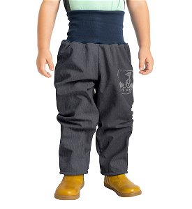 Unuo, Batolecí softshellové kalhoty s fleecem, Žíhaná Antracitová Velikost: 74/80, vel. 86/92