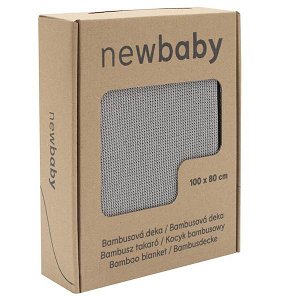 Bambusová pletená deka New Baby 100x80 cm blue, šedá