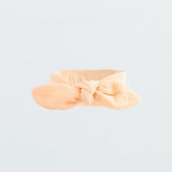 Kojenecká mušelínová čelenka New Baby Leny peach, vel. 62 (3-6m), Dle obrázku