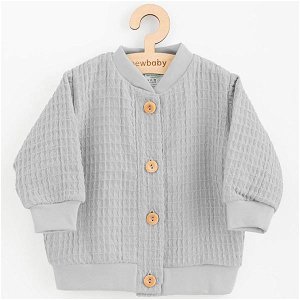 Kojenecký mušelínový kabátek New Baby Comfort clothes šalvějová, vel. 62 (3-6m), šedá