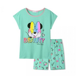 Dívčí letní pyžamo, komplet Minnie, dorost (WP0900), vel. 134, Zelená