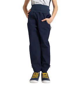 Unuo, Dětské softshellové kalhoty s fleecem Street, Tm. Modročerná Velikost: 110/116, vel. 128/134