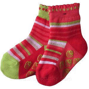2x termo froté ponožky ABS (54880a), vel. 31-34, červeno-zelená