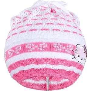 Pletená čepička-šátek New Baby kočička fialová, vel. 104 (3-4r), Růžová