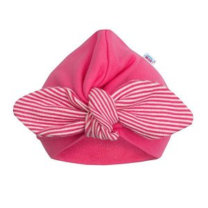 Dívčí čepička turban New Baby For Girls, vel. 92 (18-24m), Růžová