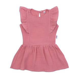 Kojenecké mušelínové šaty New Baby Summer Nature Collection růžové, vel. 56 (0-3m), Růžová
