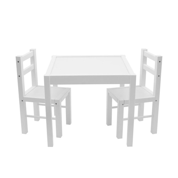 Dětský dřevěný stůl s židličkami Drewex bílý, Bílá