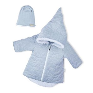 Zimní kojenecký kabátek s čepičkou Nicol Kids Winter růžový, vel. 68 (4-6m), šedá