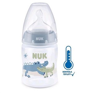 Skleněná kojenecká láhev NUK New Classic 240 ml white, Modrá