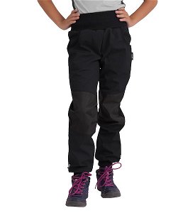 Unuo, Dětské softshellové kalhoty s fleecem Street Strong, Černá Velikost: 98/104, vel. 122/128