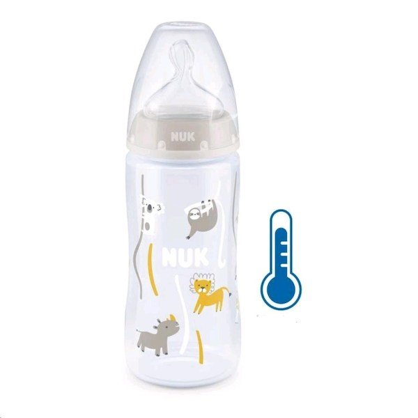 Skleněná kojenecká láhev NUK New Classic 240 ml white, Béžová