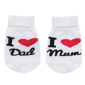 Kojenecké bavlněné ponožky New Baby I Love Mum and Dad bílé, vel. 56 (0-3m), Bílá