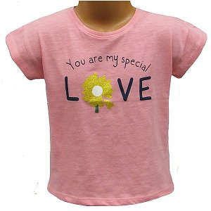 Dívčí triko "You are my special Love" Losan (216-1014), vel. 122, Růžová