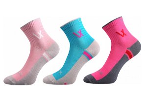 Dětské ponožky Neoik Voxx 3 páry (N001), vel. 30-34, růžovo-tyrkysová