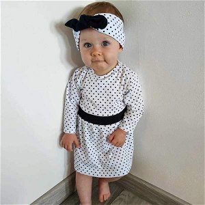 Kojenecké bavlněné šatičky s čelenkou New Baby Teresa, vel. 68 (4-6m), Bílá