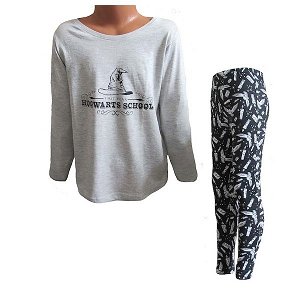 Dívčí pyžamo Harry Potter (em315), vel. 116/122, šedo-černá