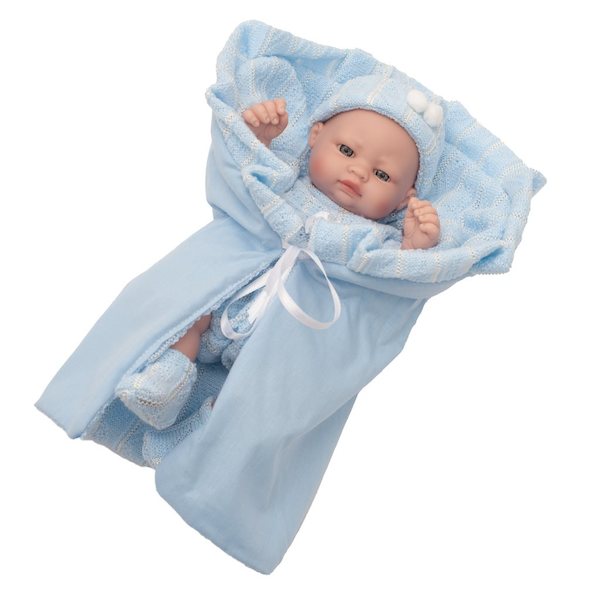 Luxusní dětská panenka-miminko Berbesa Valentina 28cm, Modrá
