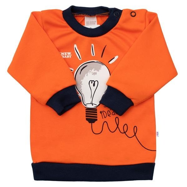 Kojenecké bavlněné tričko New Baby skvělý nápad, vel. 86 (12-18m), oranžová