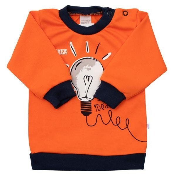 Kojenecké bavlněné tričko New Baby skvělý nápad, vel. 86 (12-18m), oranžová